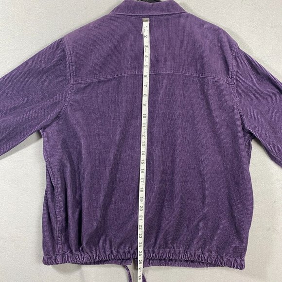 CJ Banks 1X Shirt Jacket Purple Corduroy Stretch Zip Up Shacket - Picture 8 of 10